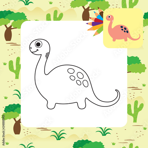 Cute dino coloring page © ARNICA