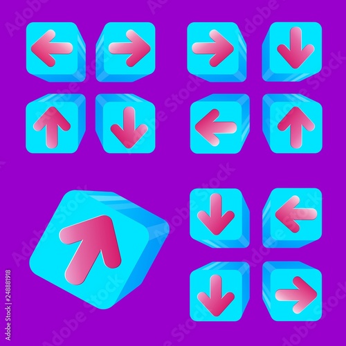 Vector illustration. EPS. Set. Buttons, arrows