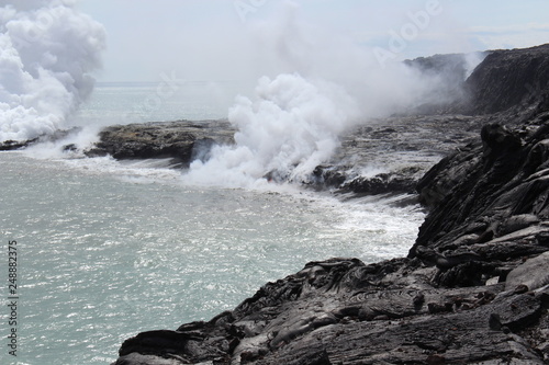 Volcanic activity and gas explosion of Kilauea volcano on Hawaii in 2016.