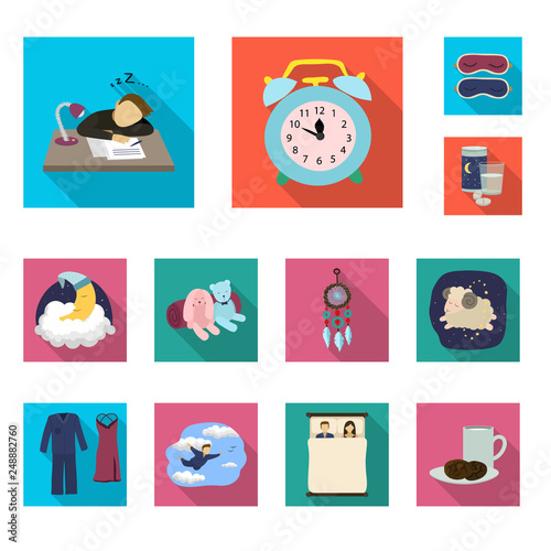 Vector illustration of dreams and night logo. Collection of dreams and bedroom stock symbol for web.
