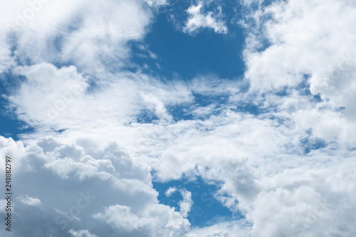 White clouds on blue sky