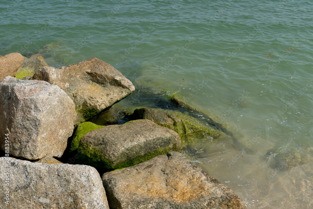 The rock formations that protect the coast from sea waves The rock formations that protect the coast from sea waves