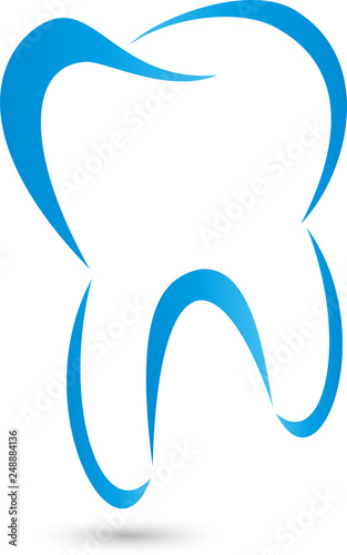 Zahn in blau, Zahnmedizin, Zahn Logo