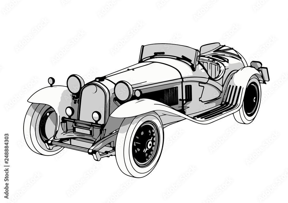 vintage sport car vector Stock Vector Adobe Stock