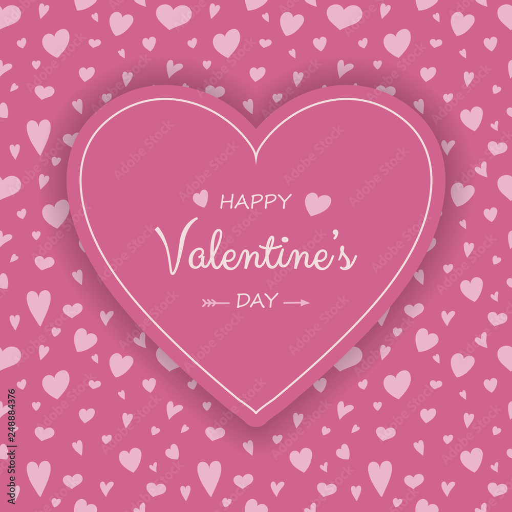 Valentine's Day - colorful greeting card with cute hearts. Vector Valentine's Day - colorful greeting card with cute hearts. Vector
