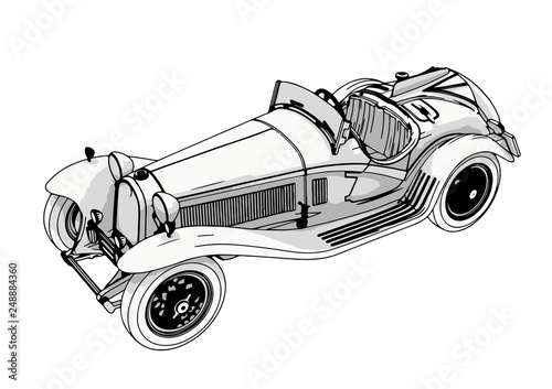 vintage sport car vector