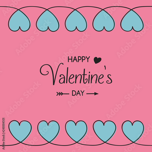Valentine s Day card with hearts and wishes. Vector