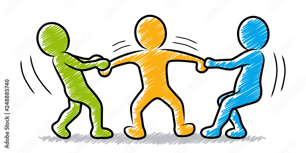 Vektorová grafika „Farbige Strichmännchen Jemanden auf