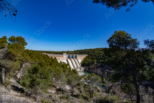 view of the Alarcon Dam on the Jucar River, Spain