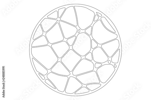 Set decorative circle card for cutting. Wave linear pattern. Laser cut panel. Vector illustration.