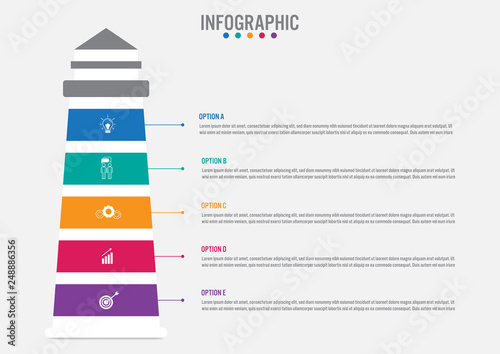 Business infographic labels template with 5 options.Creative concept for infographic..