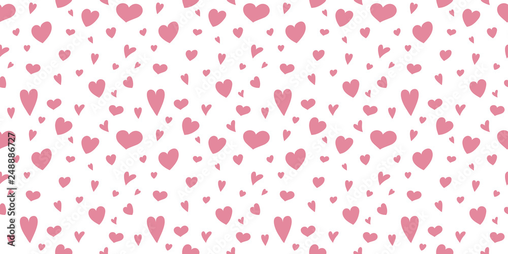 Cute background with hand drawn hearts. Valentine's Day, Mother's Day and Women's Day. Vector