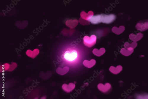 Purple pink Hearts. St. Valentine s Day. Dark background. Romantic