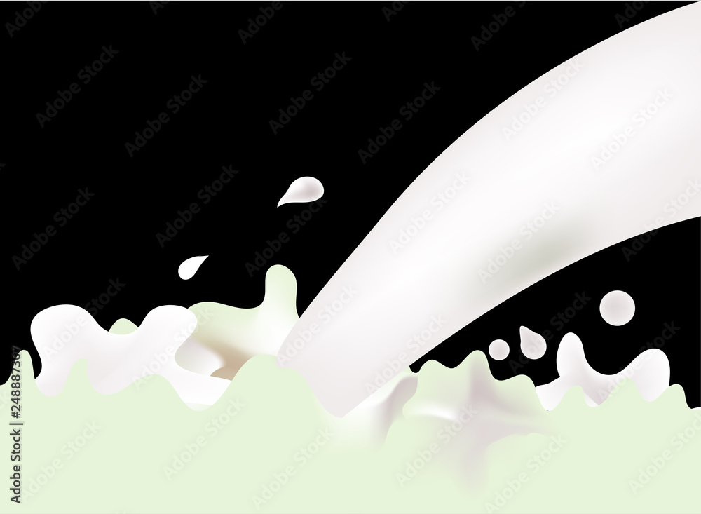 Fototapeta premium splashing oat milk vector design
