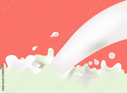 splashing oat milk vector design