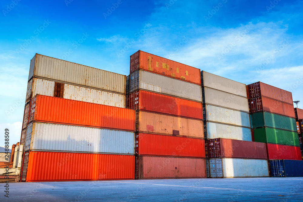 Fototapeta premium Industrial containers box for logistic import export business.