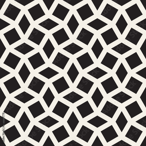 Vector seamless geometric pattern. Simple abstract lines lattice. Repeating shapes rhombus shapes tiling background.