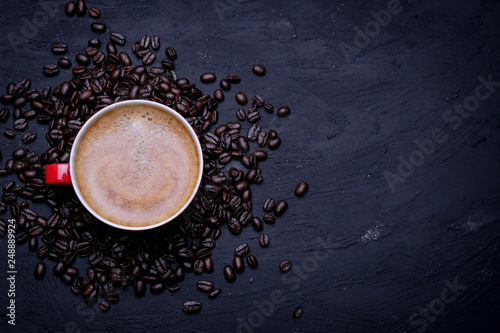 coffee beans on black background © Zeynep Gizem