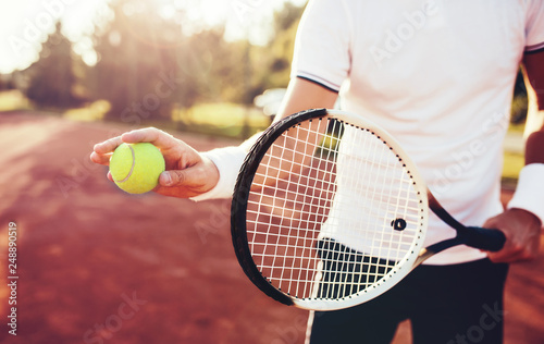 Tennis player, close up photo. Sport, recreation concept © bobex73