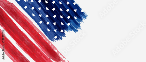 Background with USA painted flag photo