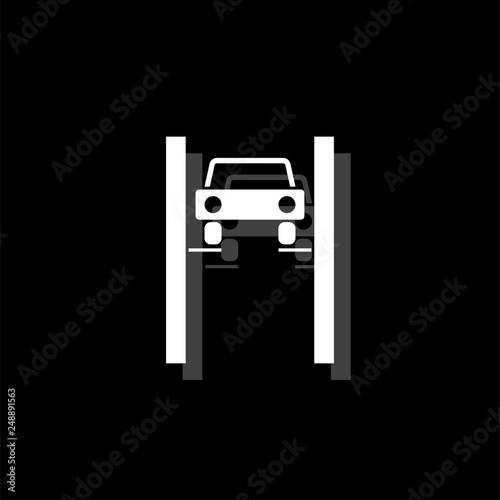 Car lifting icon flat