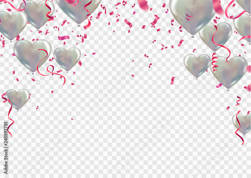 Valentines day. banner template background Colorful Balloons. Win, Party & Sale Design