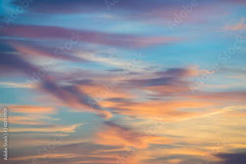 Red, crimson and purple clouds of evening sunset or morning daybreak