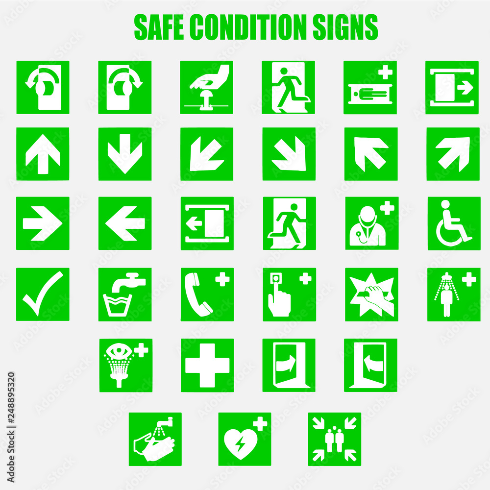 Safe Condition Signs Vector Stock Vector Adobe Stock