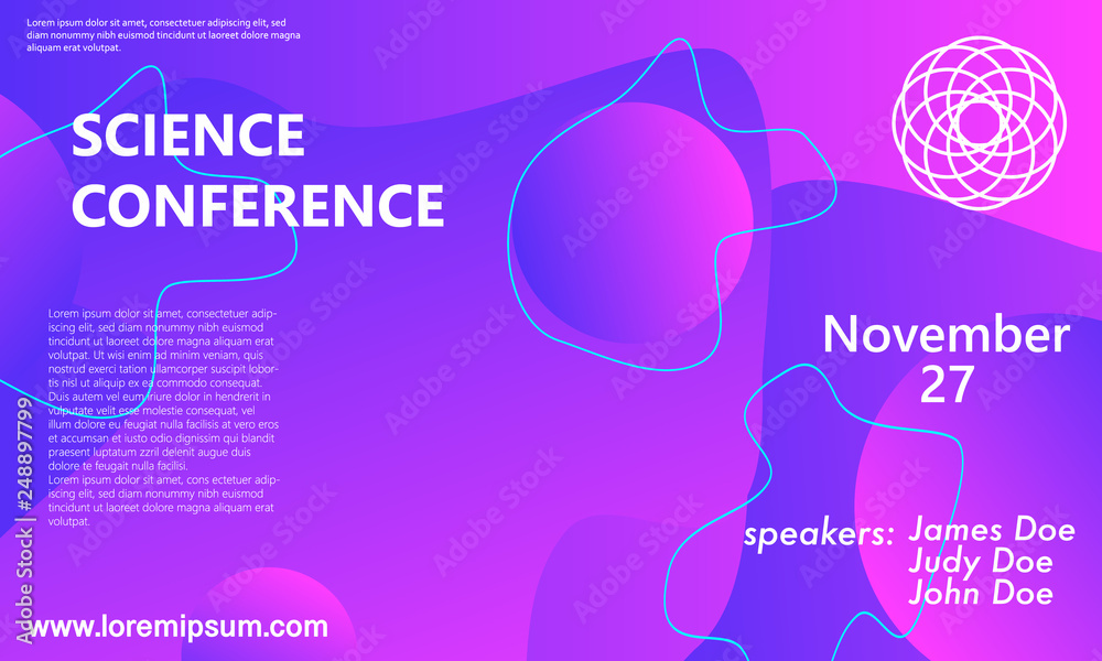 Science conference invitation design template