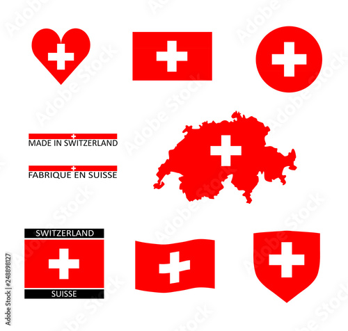 Drapeaux Suisse et une carte