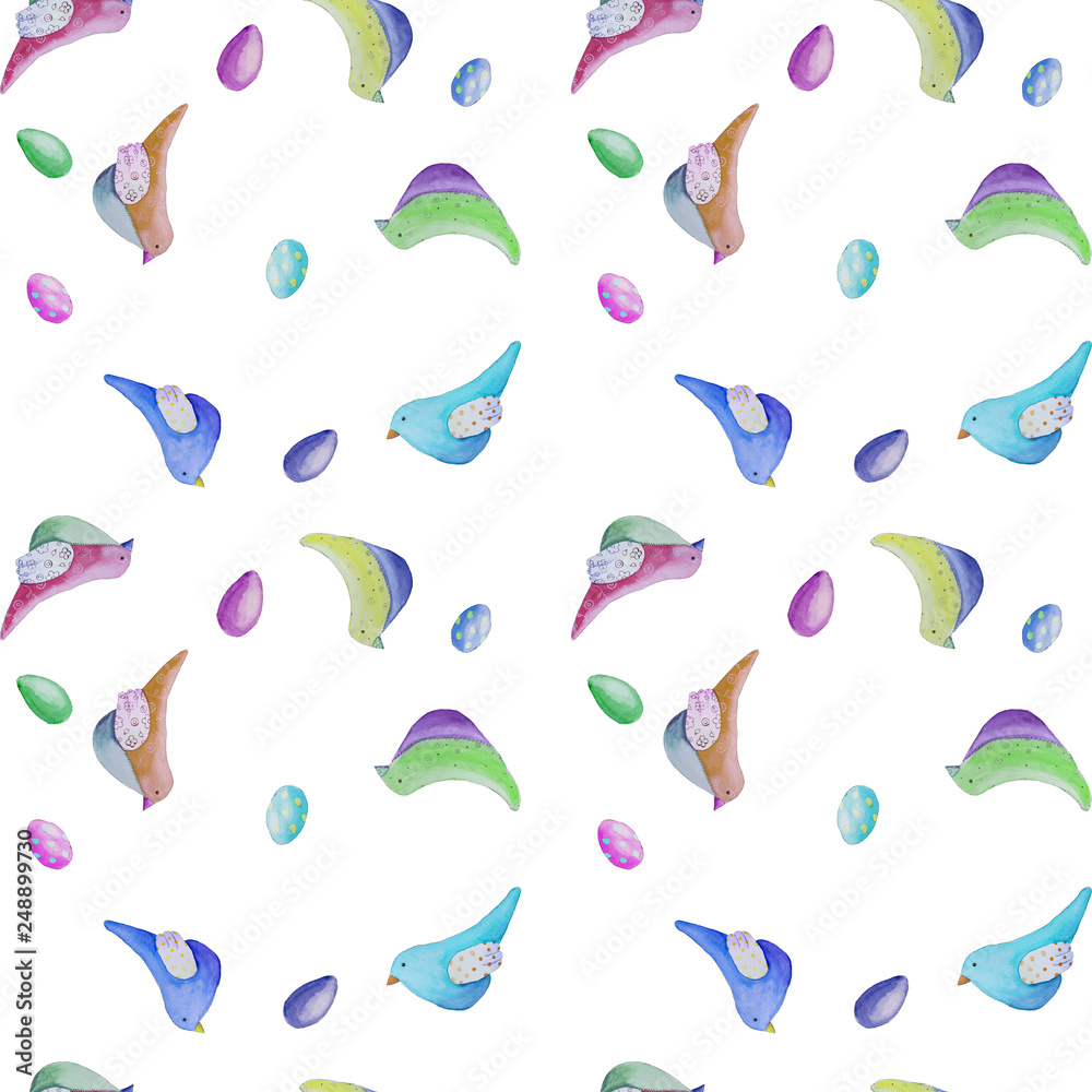 Watercolor pattern birds Watercolor pattern birds
