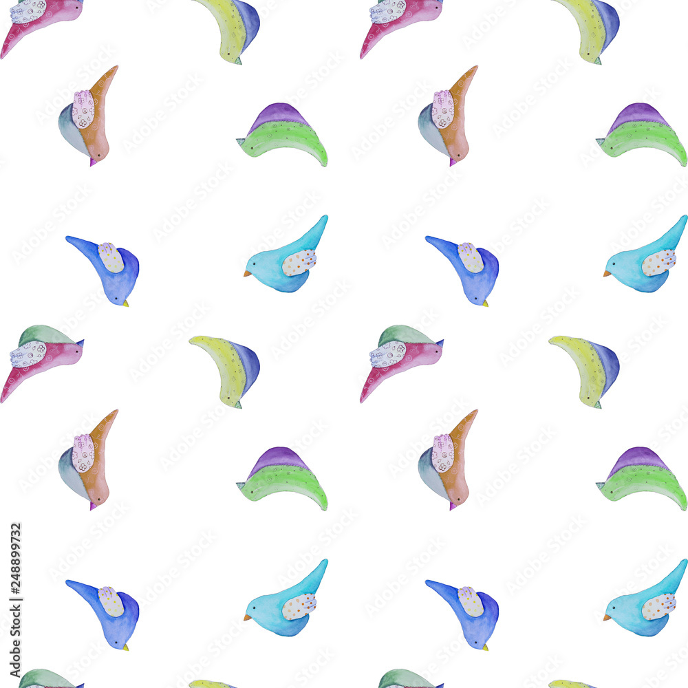 Watercolor pattern birds Watercolor pattern birds