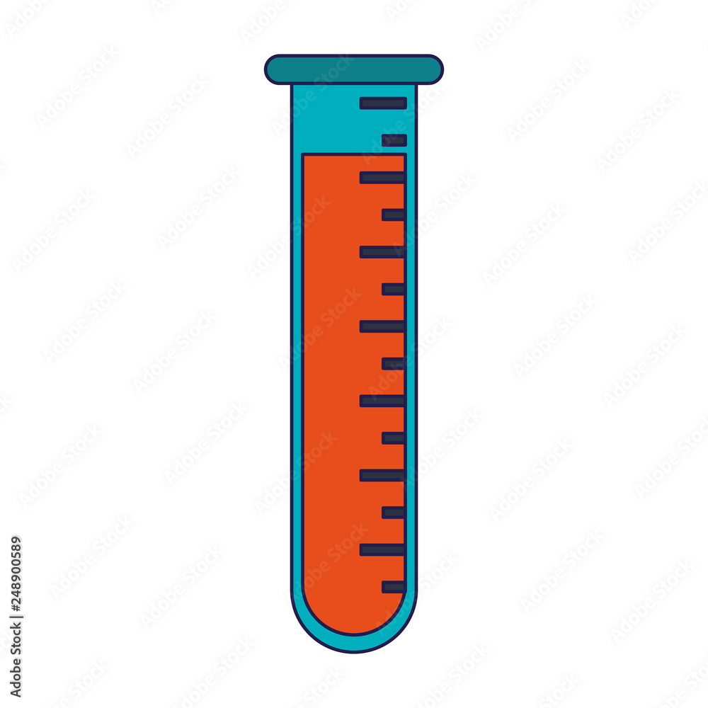 chemistry test tube with liquid symbol blue lines chemistry test tube with liquid symbol blue lines