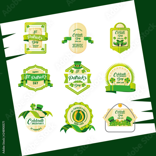 st patrick day with set seals