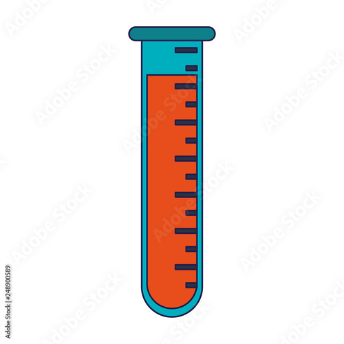 chemistry test tube with liquid symbol blue lines