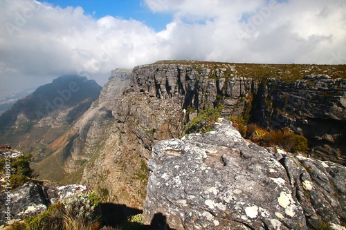 Table Mountain  is a landmark overlooking the city of Cape Town in South Africa