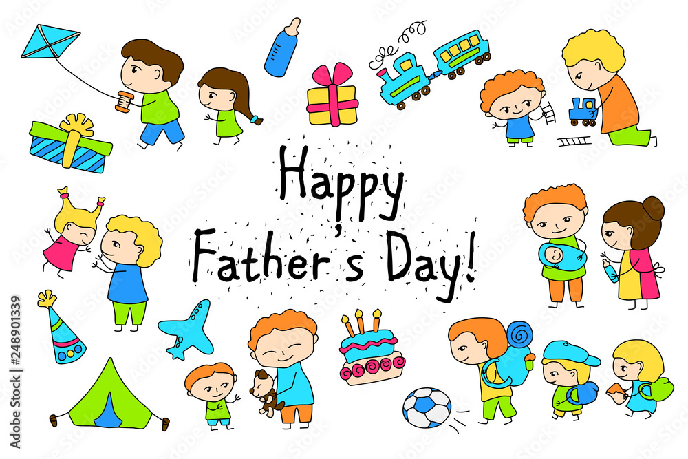 Happy father day hand draw design collection Stock Vector Image & Art -  Alamy