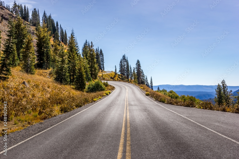 Road through Lassen Volcanic National Park