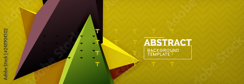 3d triangular shapes geometric background. Origami style pattern with triange shapes for decorative design. Poster design. Line design. Modern presentation template