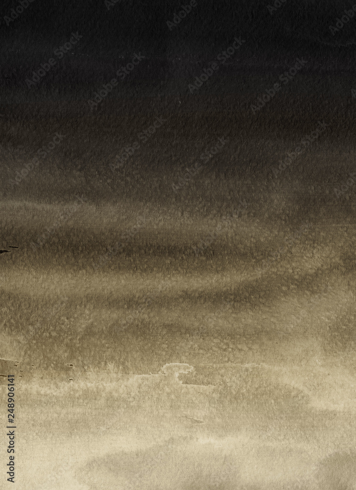 Fototapeta premium Gold luxury ink and watercolor textures on white paper background. Paint leaks and ombre effects. Hand painted abstract image.