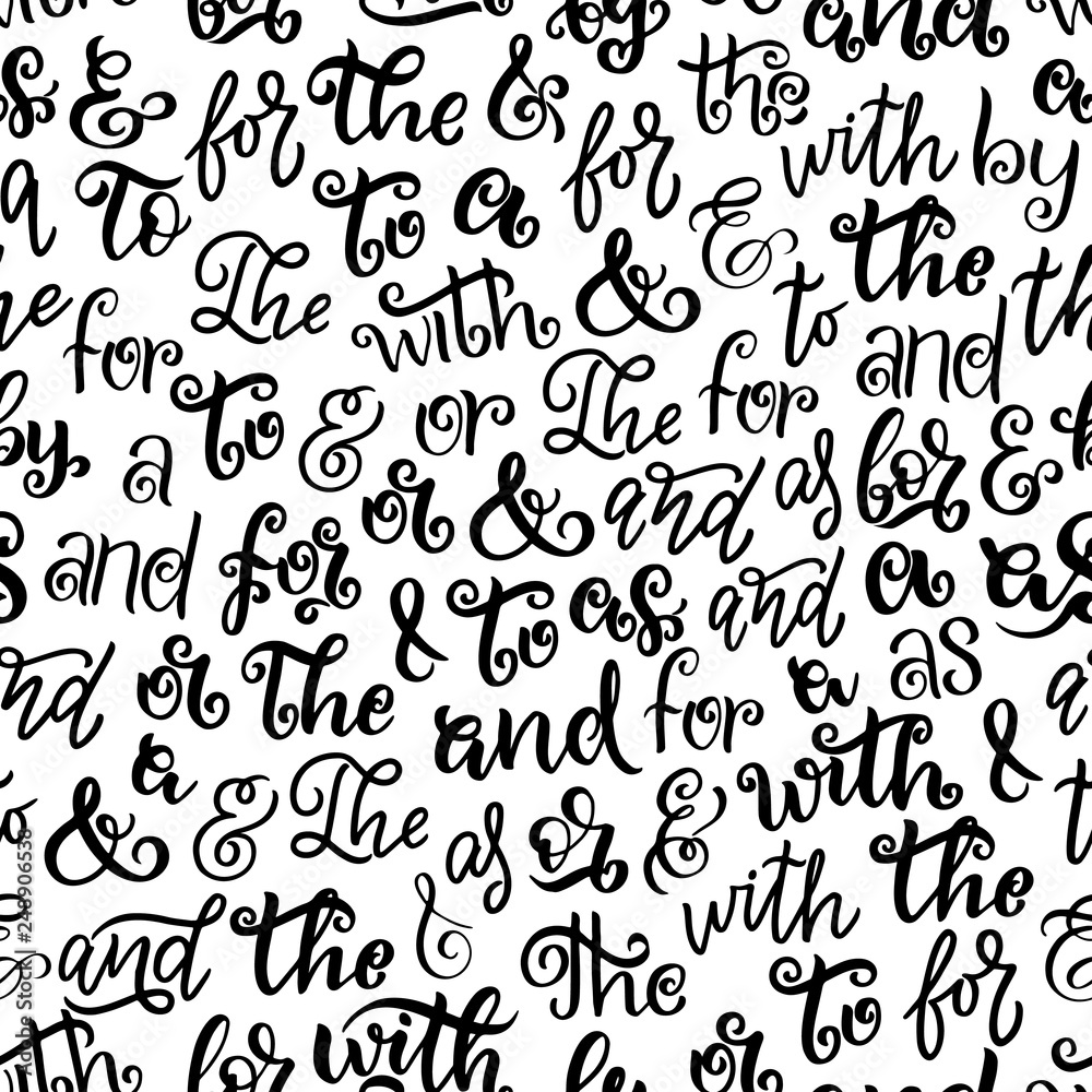 Ampersands prepositions lettering seamless pattern Ampersands prepositions lettering seamless pattern