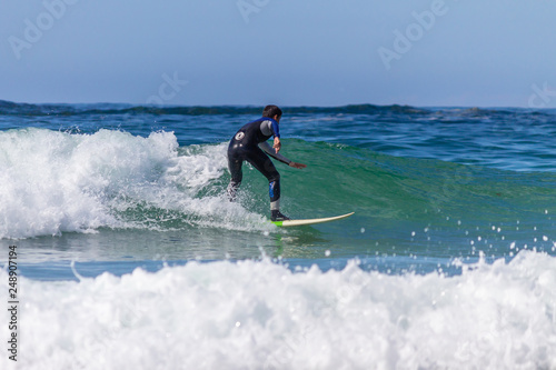 ARTEIXO, SPAIN – JUN 12th 2018:surfing atlantic coast