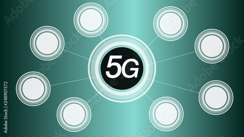 High speed 5G internet digital transfer high speed, vector concept