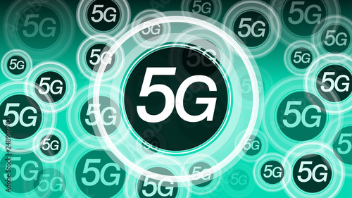 High speed 5G mobile internet network, vector background concept