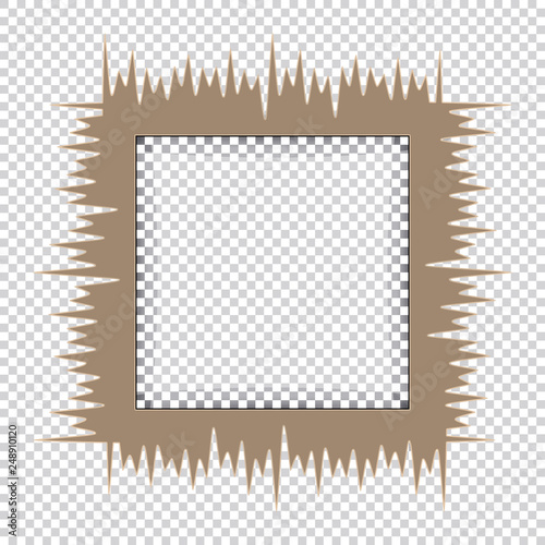 Photo frame with shadows. Transparent retro border