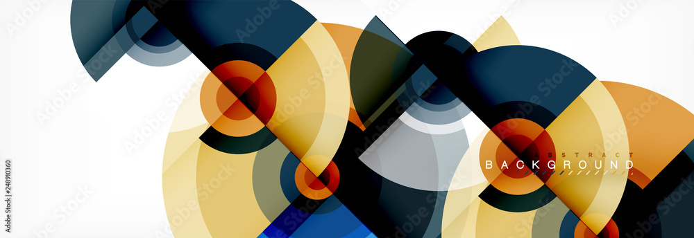 Flying circles geometric abstract background Flying circles geometric abstract background