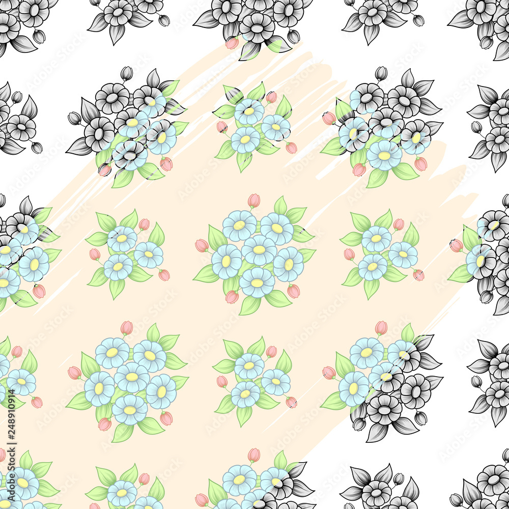 Gray and color brush wallpaper
