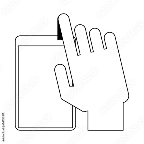 hand using glucometer black and white