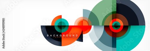 Circle abstract background with triangular shapes for modern design, cover, template, brochure, flyer.