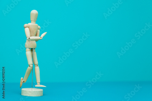 wooden articulated mannequin used for medical purpose photo